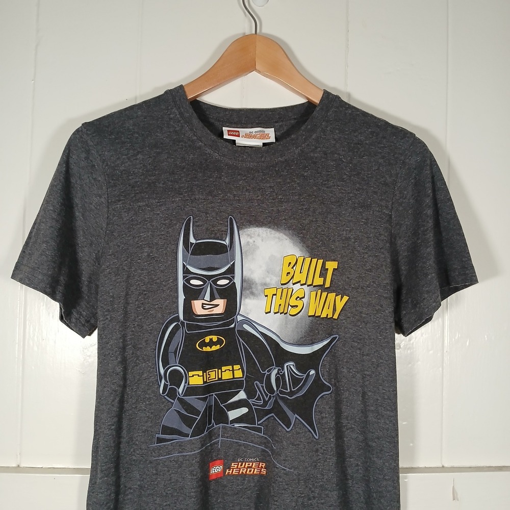 Lego Batman‎ T-Shirt Boys XL Charcoal Built This Way DC Comics Super Heroes